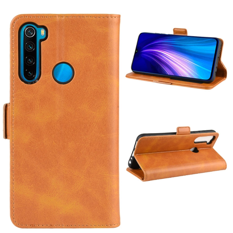 For Xiaomi Redmi Note 8 Double Buckle Crazy Horse Business Mobile Phone Holster with Card Wallet Bracket Function