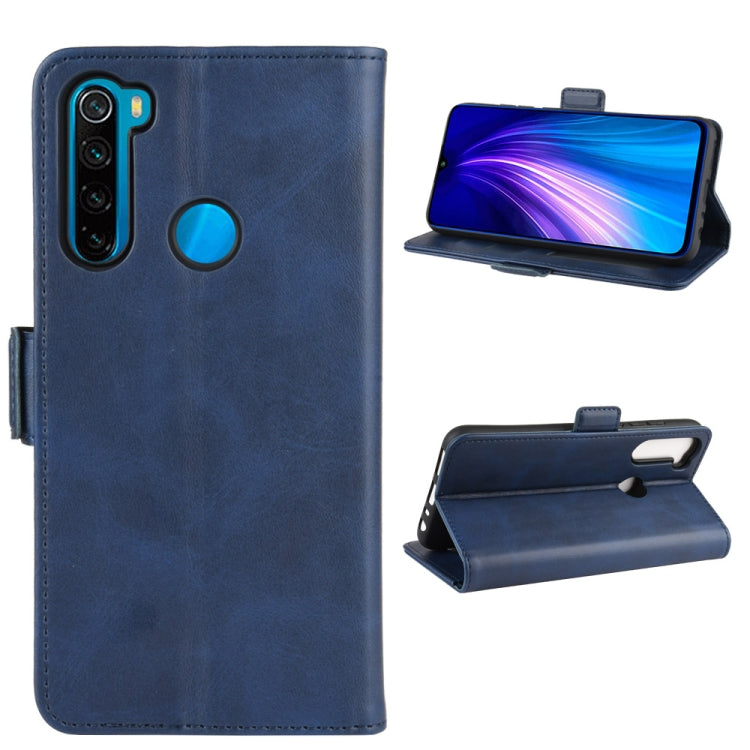 For Xiaomi Redmi Note 8 Double Buckle Crazy Horse Business Mobile Phone Holster with Card Wallet Bracket Function