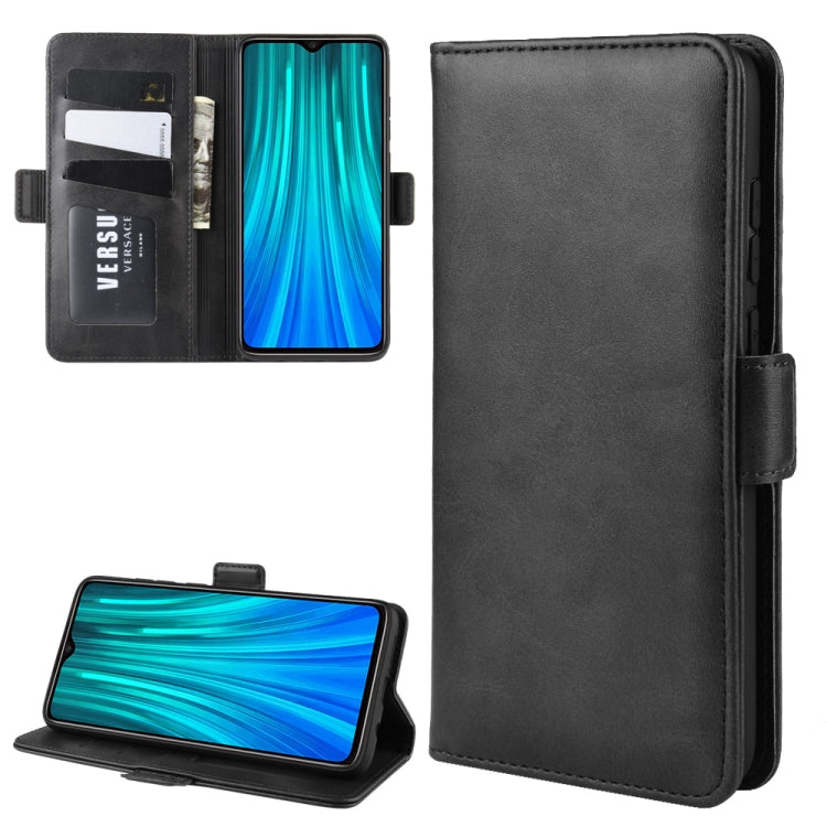 For Xiaomi Redmi Note 8 Pro Double Buckle Crazy Horse Business Mobile Phone Holster with Card Wallet Bracket Function