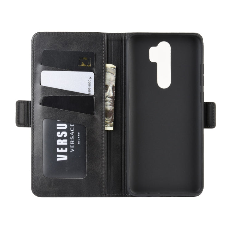 For Xiaomi Redmi Note 8 Pro Double Buckle Crazy Horse Business Mobile Phone Holster with Card Wallet Bracket Function