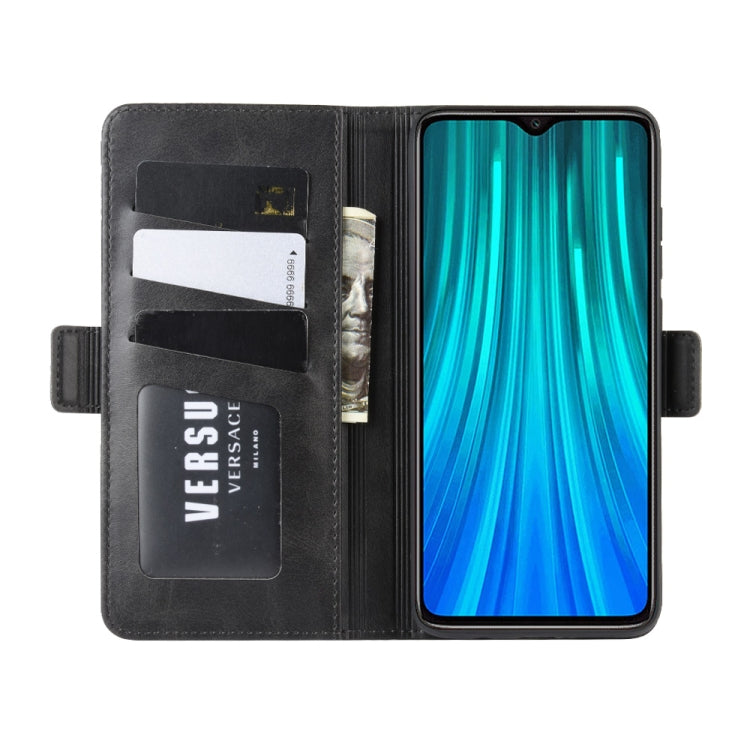 For Xiaomi Redmi Note 8 Pro Double Buckle Crazy Horse Business Mobile Phone Holster with Card Wallet Bracket Function