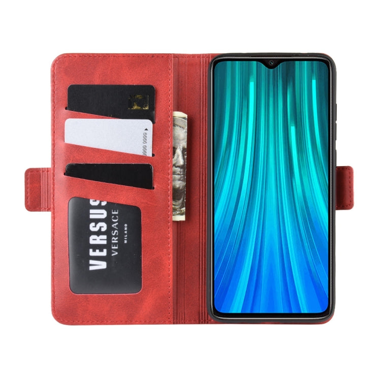 For Xiaomi Redmi Note 8 Pro Double Buckle Crazy Horse Business Mobile Phone Holster with Card Wallet Bracket Function