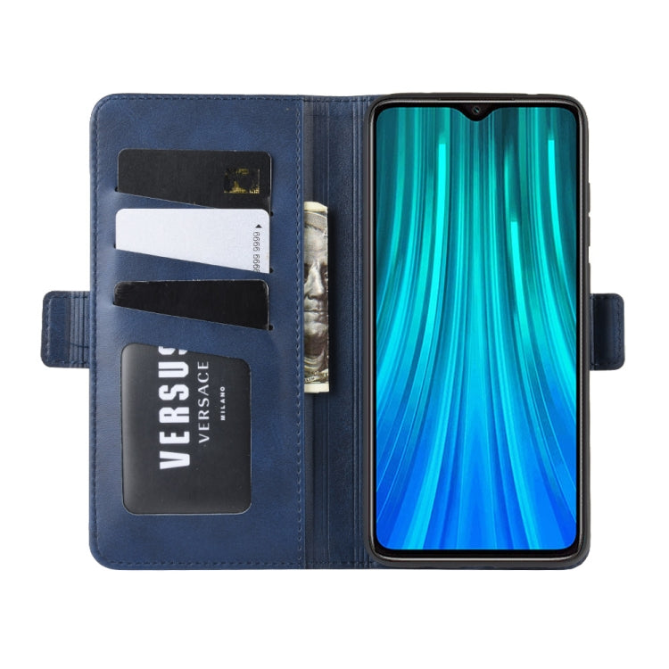 For Xiaomi Redmi Note 8 Pro Double Buckle Crazy Horse Business Mobile Phone Holster with Card Wallet Bracket Function