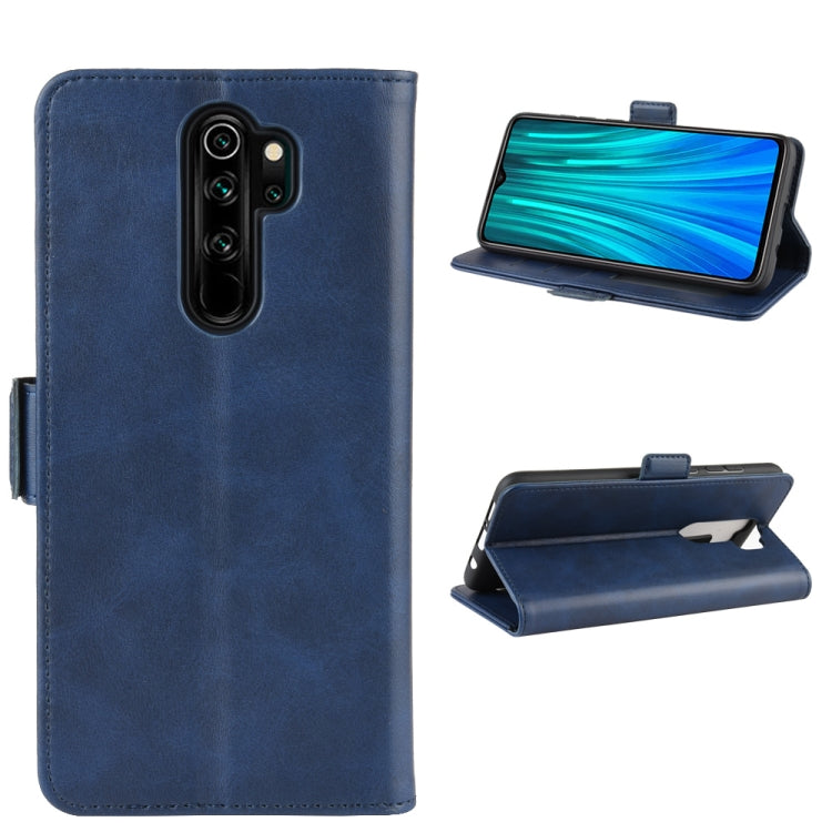 For Xiaomi Redmi Note 8 Pro Double Buckle Crazy Horse Business Mobile Phone Holster with Card Wallet Bracket Function