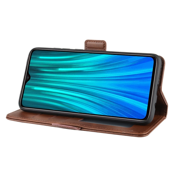 For Xiaomi Redmi Note 8 Pro Double Buckle Crazy Horse Business Mobile Phone Holster with Card Wallet Bracket Function