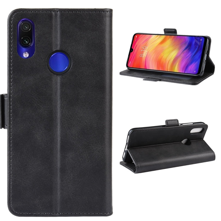 For Xiaomi Redmi Note 7/ Redmi Note 7 Pro Double Buckle Crazy Horse Business Mobile Phone Holster with Card Wallet Bracket Function