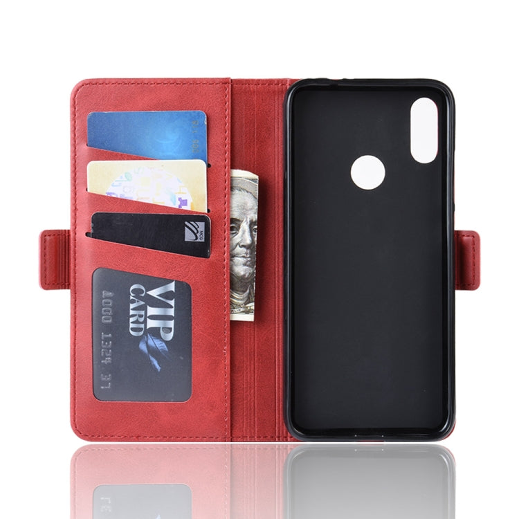 For Xiaomi Redmi Note 7/ Redmi Note 7 Pro Double Buckle Crazy Horse Business Mobile Phone Holster with Card Wallet Bracket Function