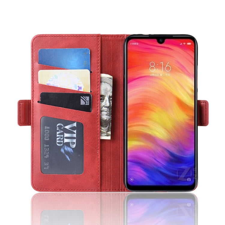 For Xiaomi Redmi Note 7/ Redmi Note 7 Pro Double Buckle Crazy Horse Business Mobile Phone Holster with Card Wallet Bracket Function