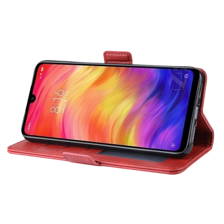 For Xiaomi Redmi Note 7/ Redmi Note 7 Pro Double Buckle Crazy Horse Business Mobile Phone Holster with Card Wallet Bracket Function