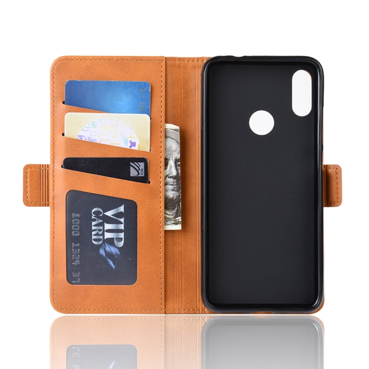 For Xiaomi Redmi Note 7/ Redmi Note 7 Pro Double Buckle Crazy Horse Business Mobile Phone Holster with Card Wallet Bracket Function