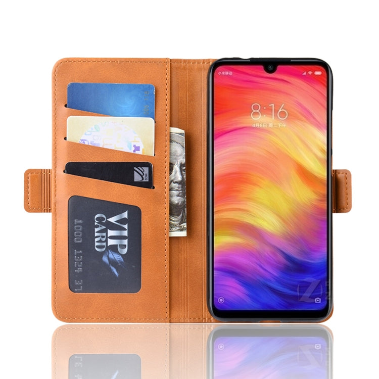 For Xiaomi Redmi Note 7/ Redmi Note 7 Pro Double Buckle Crazy Horse Business Mobile Phone Holster with Card Wallet Bracket Function