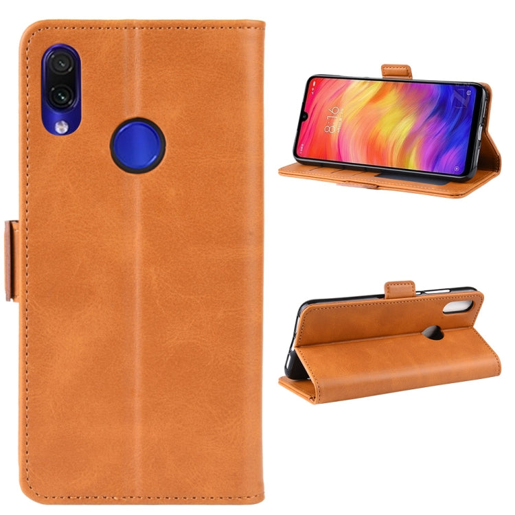 For Xiaomi Redmi Note 7/ Redmi Note 7 Pro Double Buckle Crazy Horse Business Mobile Phone Holster with Card Wallet Bracket Function