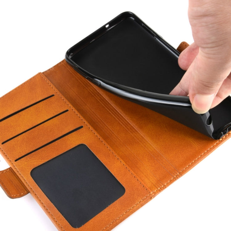 For Xiaomi Redmi Note 7/ Redmi Note 7 Pro Double Buckle Crazy Horse Business Mobile Phone Holster with Card Wallet Bracket Function