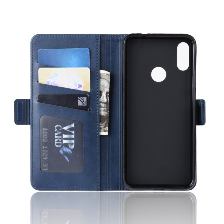For Xiaomi Redmi Note 7/ Redmi Note 7 Pro Double Buckle Crazy Horse Business Mobile Phone Holster with Card Wallet Bracket Function
