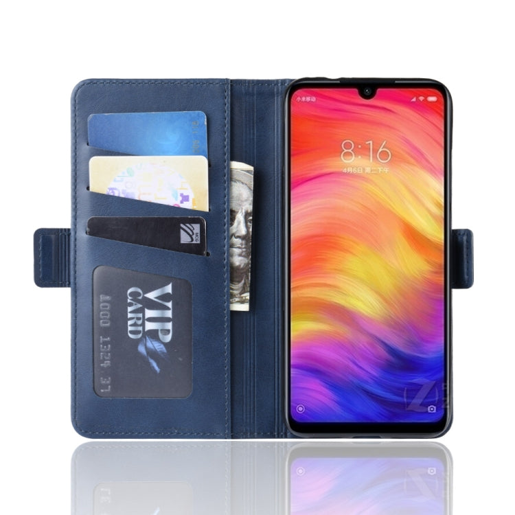 For Xiaomi Redmi Note 7/ Redmi Note 7 Pro Double Buckle Crazy Horse Business Mobile Phone Holster with Card Wallet Bracket Function