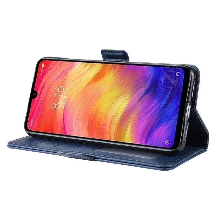 For Xiaomi Redmi Note 7/ Redmi Note 7 Pro Double Buckle Crazy Horse Business Mobile Phone Holster with Card Wallet Bracket Function