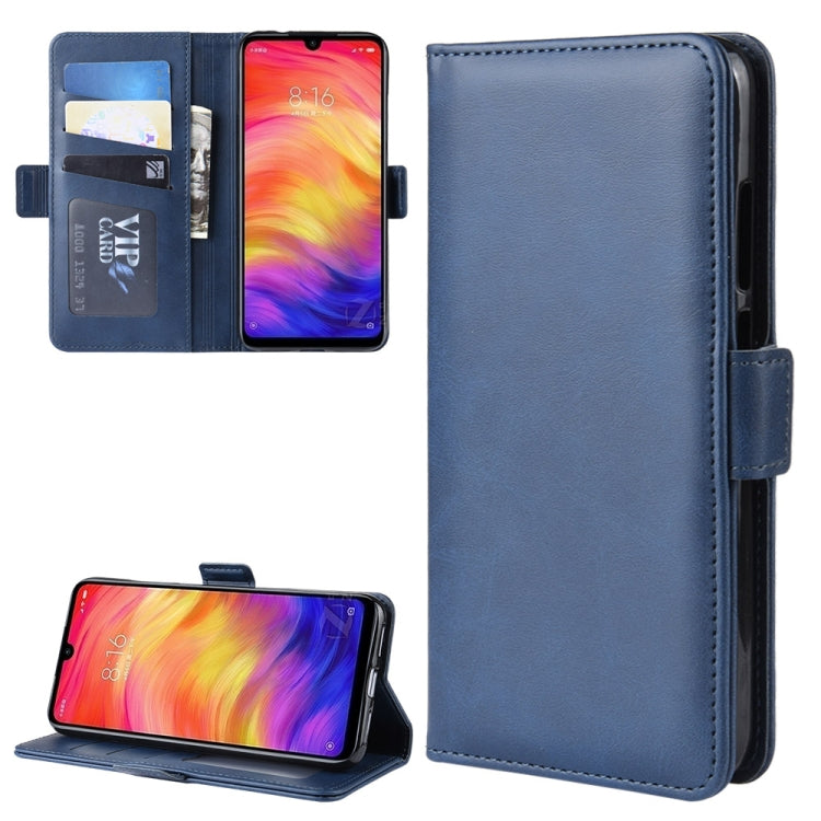 For Xiaomi Redmi Note 7/ Redmi Note 7 Pro Double Buckle Crazy Horse Business Mobile Phone Holster with Card Wallet Bracket Function