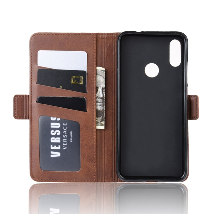 For Xiaomi Redmi Note 7/ Redmi Note 7 Pro Double Buckle Crazy Horse Business Mobile Phone Holster with Card Wallet Bracket Function