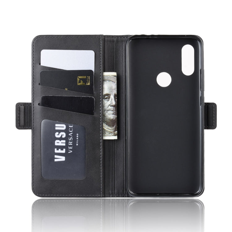 For Xiaomi Redmi 7/Redmi Y3 Double Buckle Crazy Horse Business Mobile Phone Holster with Card Wallet Bracket Function