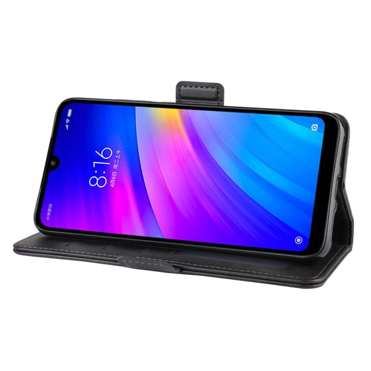 For Xiaomi Redmi 7/Redmi Y3 Double Buckle Crazy Horse Business Mobile Phone Holster with Card Wallet Bracket Function