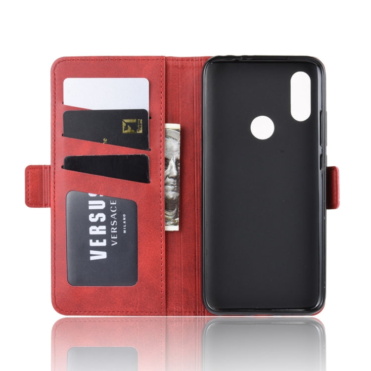 For Xiaomi Redmi 7/Redmi Y3 Double Buckle Crazy Horse Business Mobile Phone Holster with Card Wallet Bracket Function