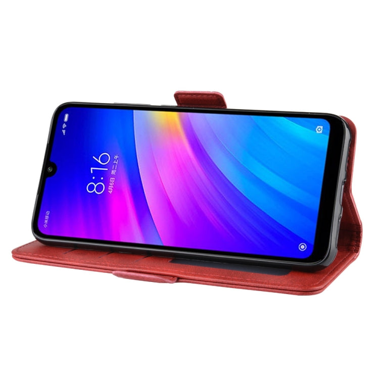 For Xiaomi Redmi 7/Redmi Y3 Double Buckle Crazy Horse Business Mobile Phone Holster with Card Wallet Bracket Function