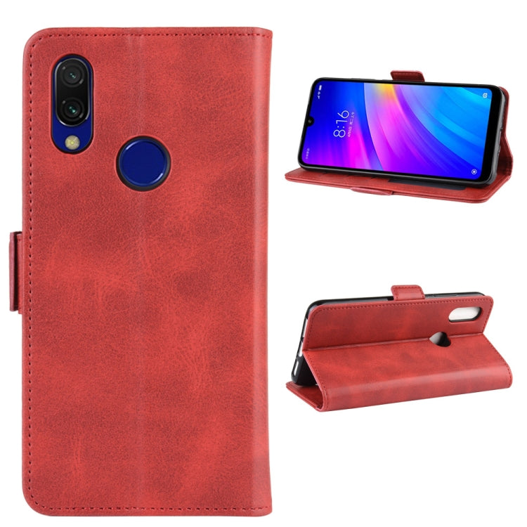 For Xiaomi Redmi 7/Redmi Y3 Double Buckle Crazy Horse Business Mobile Phone Holster with Card Wallet Bracket Function