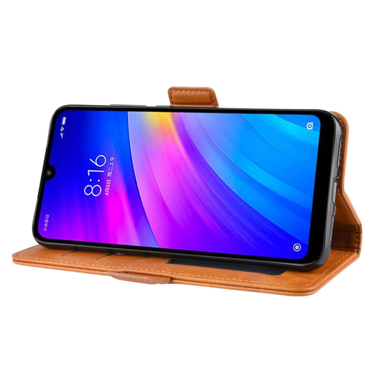 For Xiaomi Redmi 7/Redmi Y3 Double Buckle Crazy Horse Business Mobile Phone Holster with Card Wallet Bracket Function