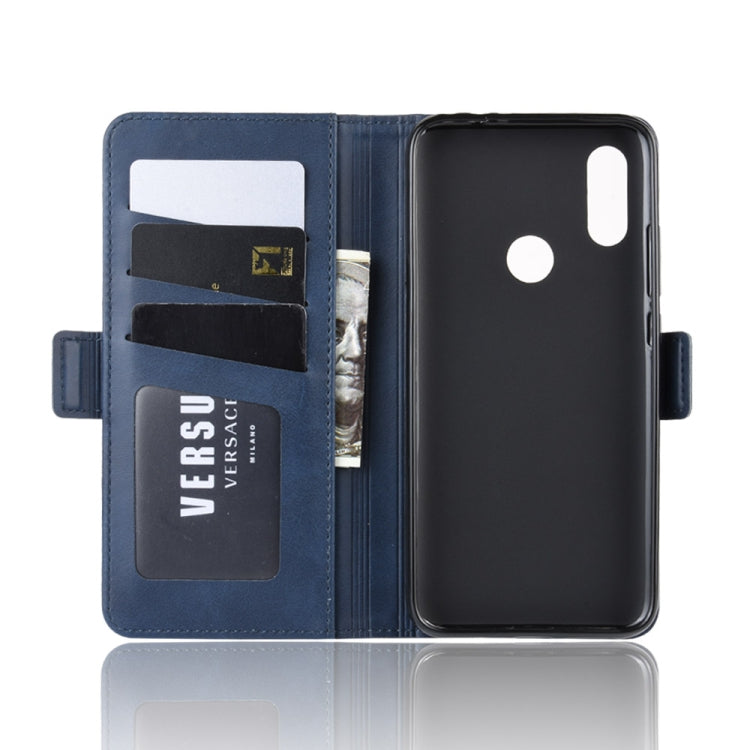 For Xiaomi Redmi 7/Redmi Y3 Double Buckle Crazy Horse Business Mobile Phone Holster with Card Wallet Bracket Function