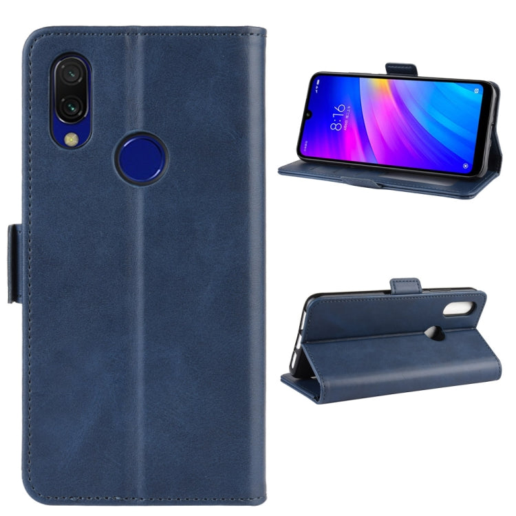 For Xiaomi Redmi 7/Redmi Y3 Double Buckle Crazy Horse Business Mobile Phone Holster with Card Wallet Bracket Function