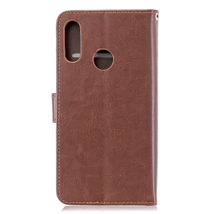 For Moto E6 Plus Crazy Horse Texture Horizontal Flip Leather Case with Holder & Card Slots & Wallet & Photo Frame