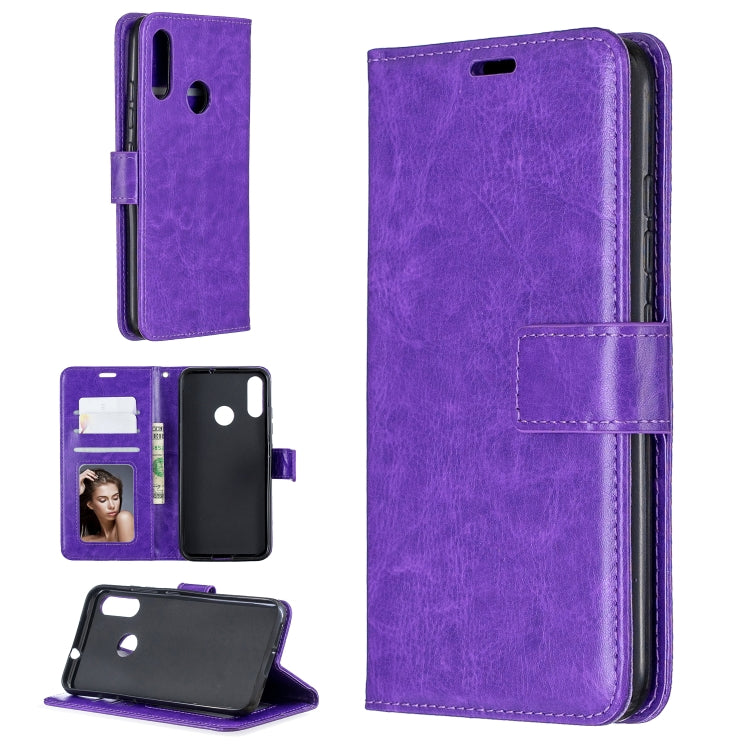 For Moto E6 Plus Crazy Horse Texture Horizontal Flip Leather Case with Holder & Card Slots & Wallet & Photo Frame