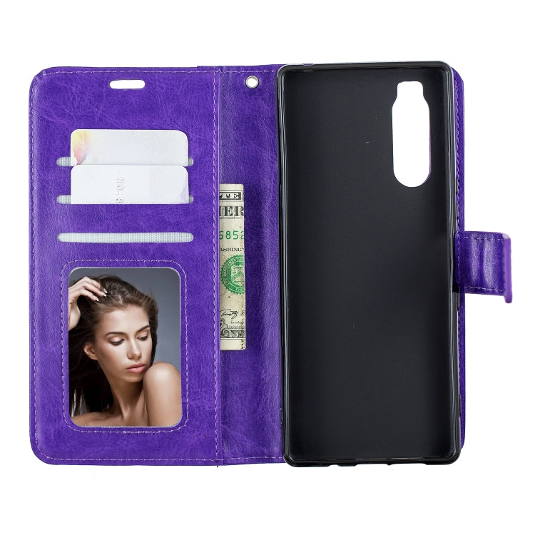 For Sony Xperia 5 Crazy Horse Texture Horizontal Flip Leather Case with Holder & Card Slots & Wallet & Photo Frame