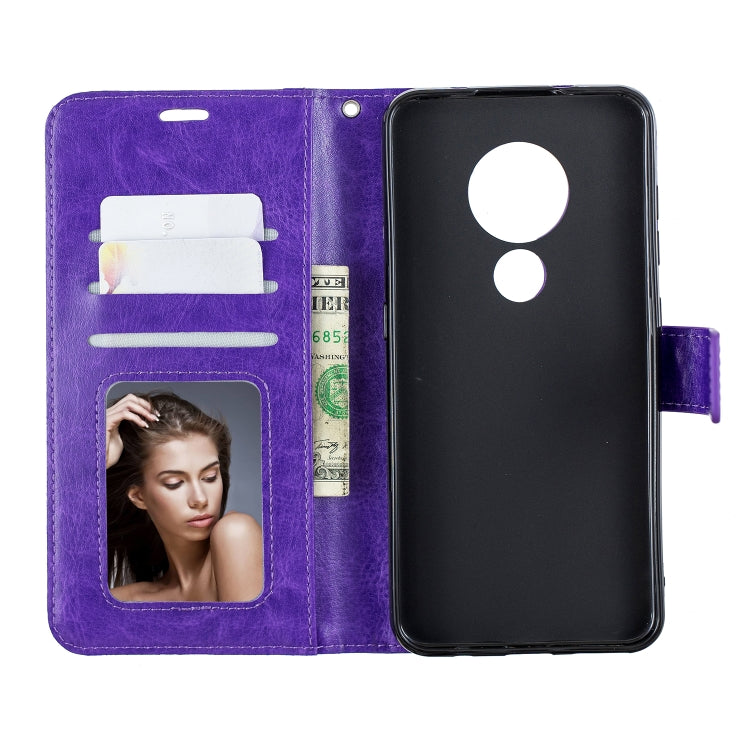 For Nokia 6.2 / 7.2 Crazy Horse Texture Horizontal Flip Leather Case with Holder & Card Slots & Wallet & Photo Frame