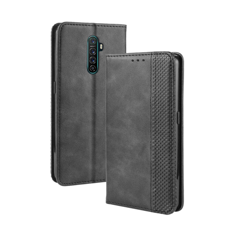 For Oppo Reno Ace Magnetic Buckle Retro Crazy Horse Texture Horizontal Flip Leather Case with Holder & Card Slots & Photo Frame