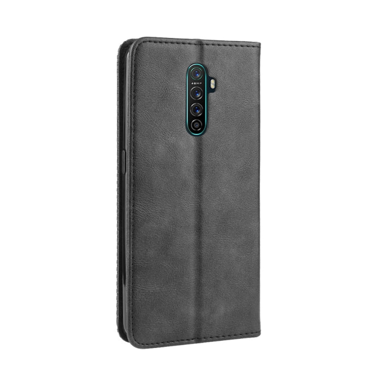 For Oppo Reno Ace Magnetic Buckle Retro Crazy Horse Texture Horizontal Flip Leather Case with Holder & Card Slots & Photo Frame