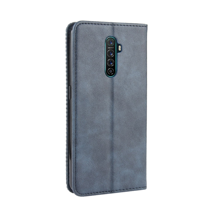 For Oppo Reno Ace Magnetic Buckle Retro Crazy Horse Texture Horizontal Flip Leather Case with Holder & Card Slots & Photo Frame