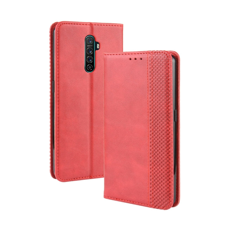 For Oppo Reno Ace Magnetic Buckle Retro Crazy Horse Texture Horizontal Flip Leather Case with Holder & Card Slots & Photo Frame