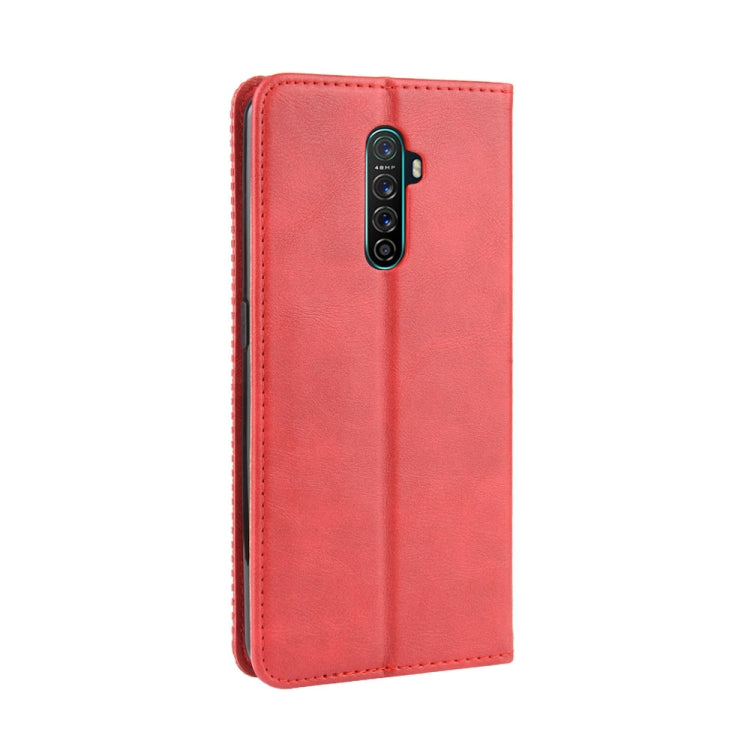 For Oppo Reno Ace Magnetic Buckle Retro Crazy Horse Texture Horizontal Flip Leather Case with Holder & Card Slots & Photo Frame