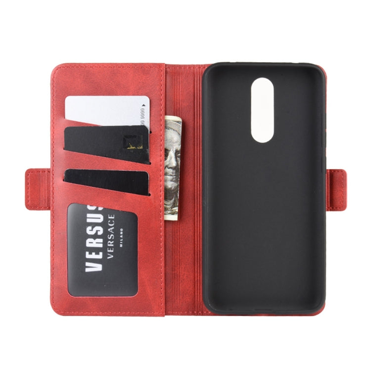 For Xiaomi Redmi 8 Double Buckle Crazy Horse Business Mobile Phone Holster with Card Wallet Bracket Function