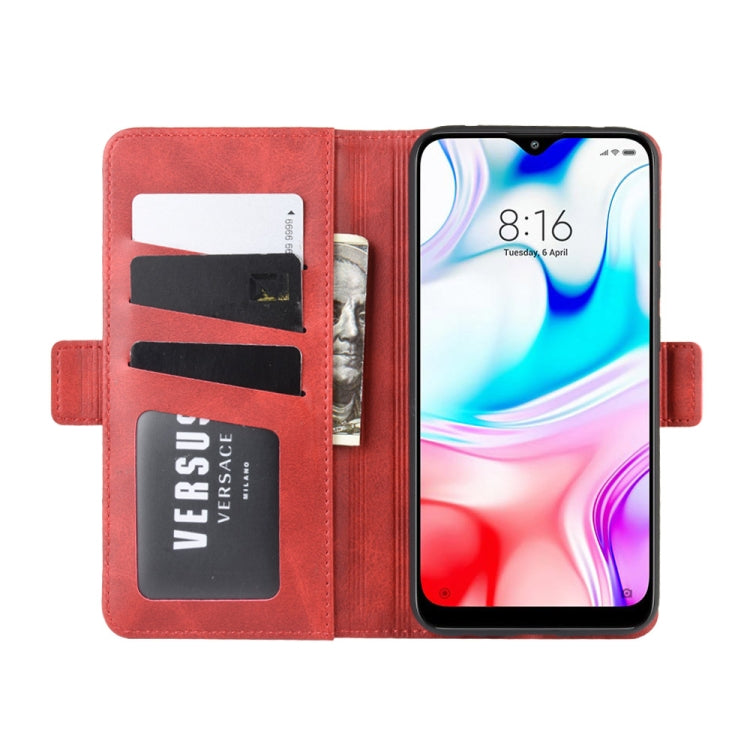 For Xiaomi Redmi 8 Double Buckle Crazy Horse Business Mobile Phone Holster with Card Wallet Bracket Function