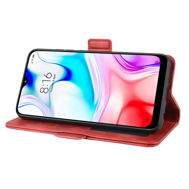 For Xiaomi Redmi 8 Double Buckle Crazy Horse Business Mobile Phone Holster with Card Wallet Bracket Function