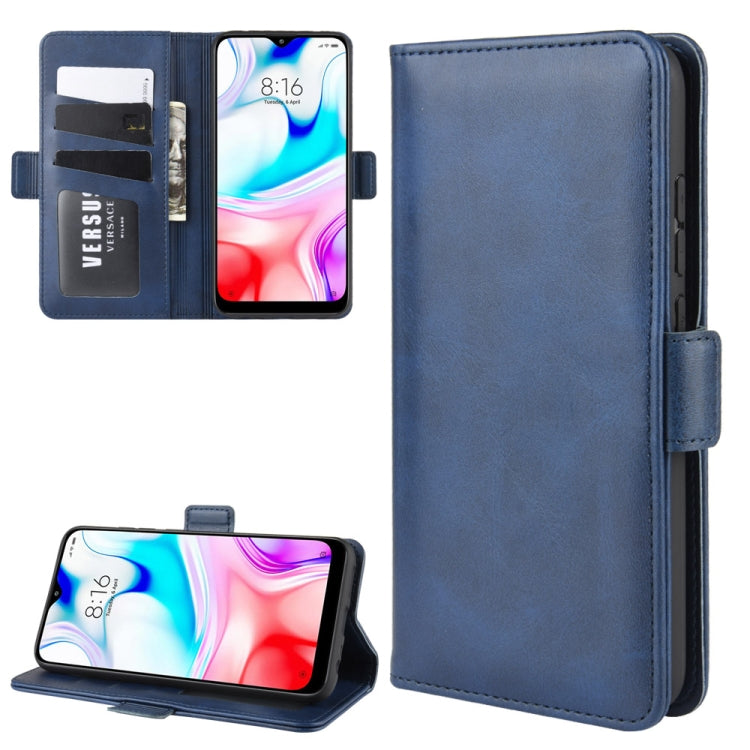 For Xiaomi Redmi 8 Double Buckle Crazy Horse Business Mobile Phone Holster with Card Wallet Bracket Function