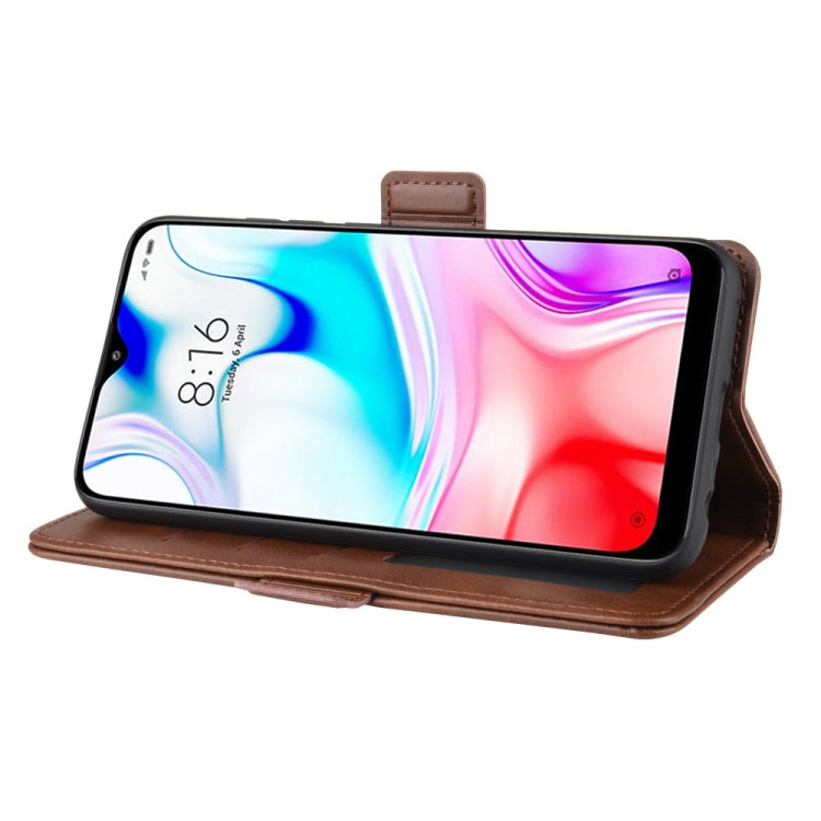 For Xiaomi Redmi 8 Double Buckle Crazy Horse Business Mobile Phone Holster with Card Wallet Bracket Function