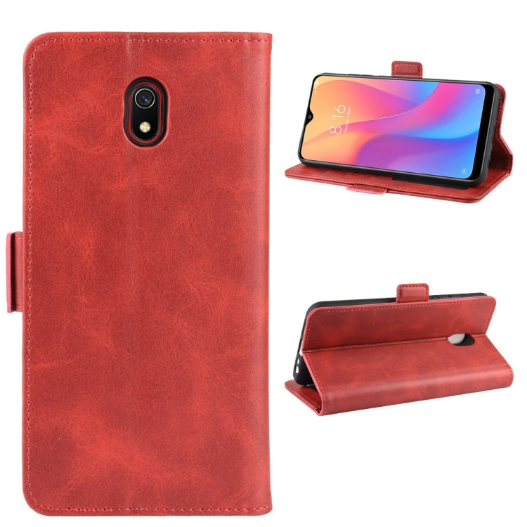 For Xiaomi Redmi 8A Double Buckle Crazy Horse Business Mobile Phone Holster with Card Wallet Bracket Function