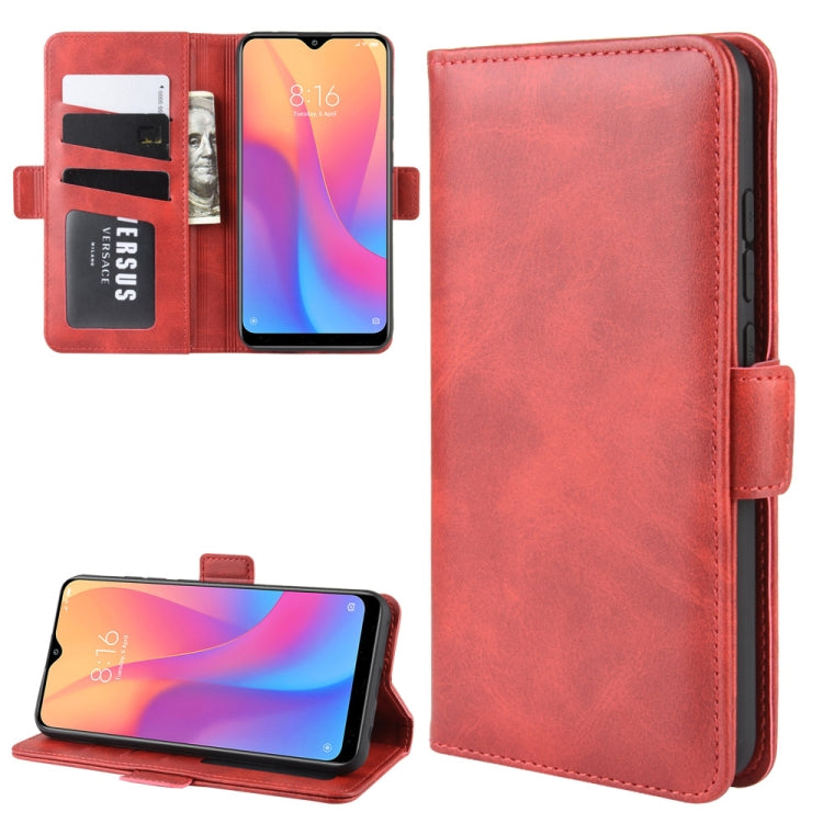 For Xiaomi Redmi 8A Double Buckle Crazy Horse Business Mobile Phone Holster with Card Wallet Bracket Function