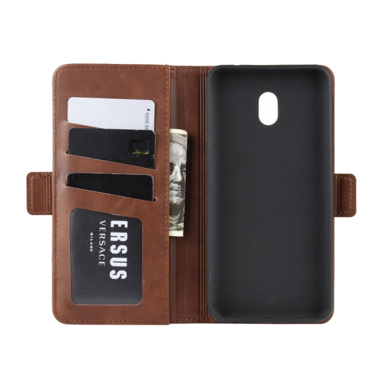 For Xiaomi Redmi 8A Double Buckle Crazy Horse Business Mobile Phone Holster with Card Wallet Bracket Function