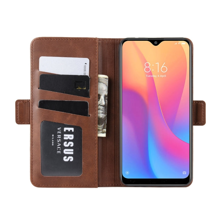For Xiaomi Redmi 8A Double Buckle Crazy Horse Business Mobile Phone Holster with Card Wallet Bracket Function