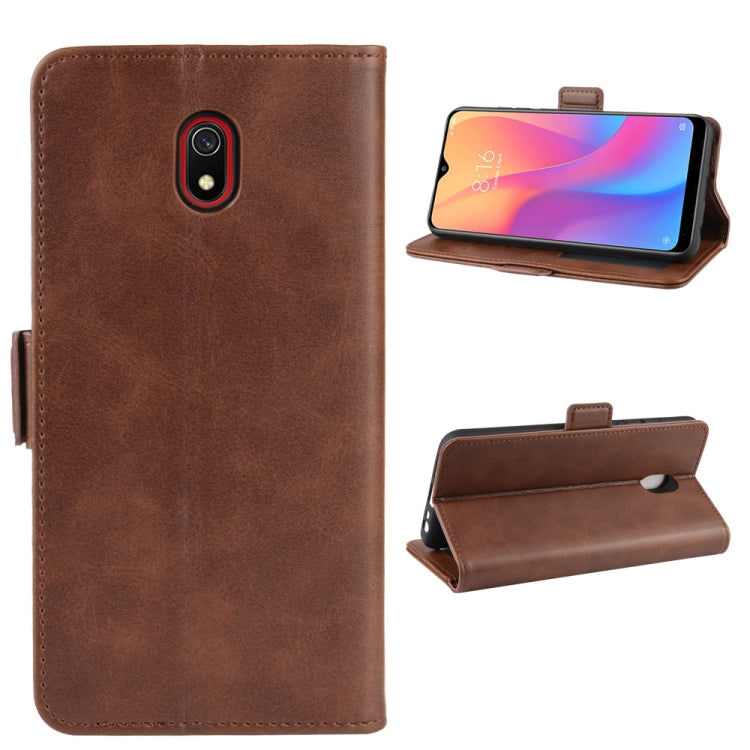 For Xiaomi Redmi 8A Double Buckle Crazy Horse Business Mobile Phone Holster with Card Wallet Bracket Function