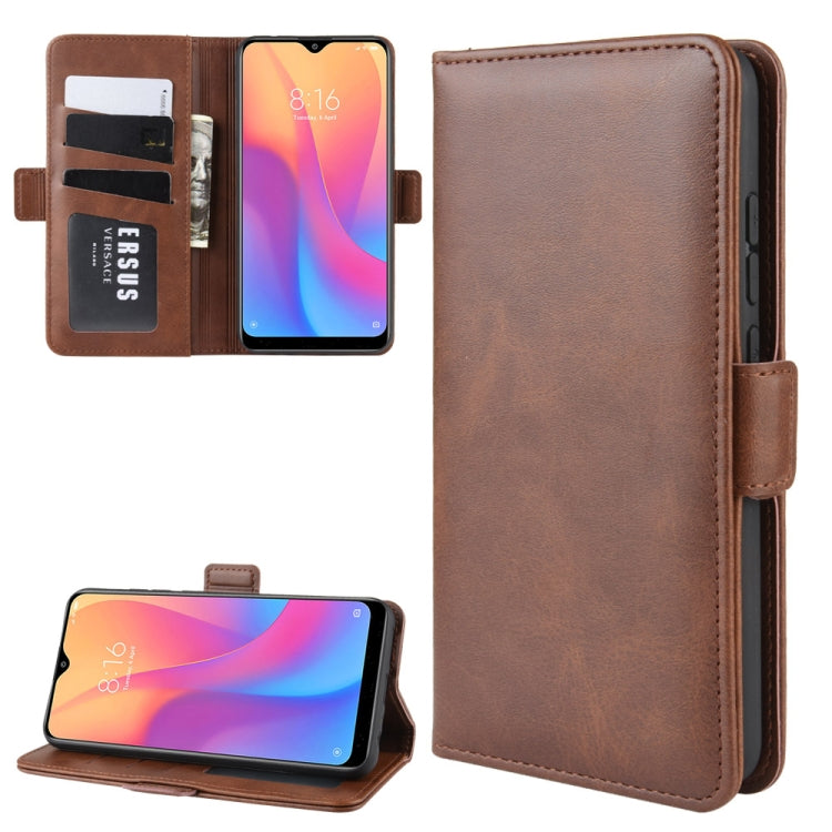 For Xiaomi Redmi 8A Double Buckle Crazy Horse Business Mobile Phone Holster with Card Wallet Bracket Function